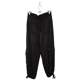 Ganni-Pantalones negros de corte ancho-Negro