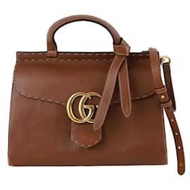 Gucci-Leather Crossbody-Brown
