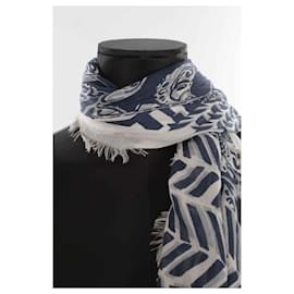 Loro Piana-Silk square scarf-Blue