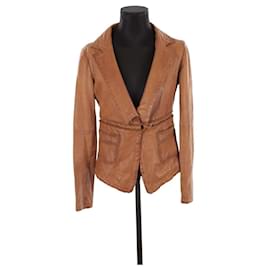 Armani-Leather coat-Brown