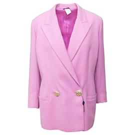 Gianni Versace-Gianni Versace chaqueta cruzada con forro-Púrpura