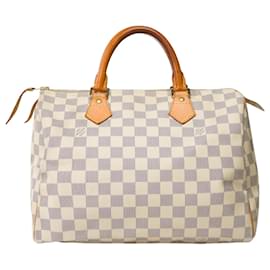 Louis Vuitton-LOUIS VUITTON Speedy Bag aus weißem Canvas - 101838-Weiß