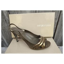 Sergio Rossi-High heels-Golden,Hellbraun