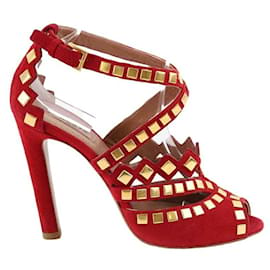 Alaïa-Suede heels-Red