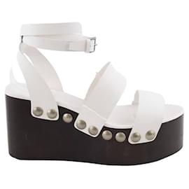 Alaïa-Ledersandalenschuhe-Weiß