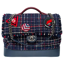 Chanel-CHANEL bag in Navy Blue Tweed - 101877-Navy blue