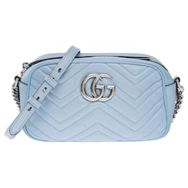 Gucci-GUCCI Marmont Tasche aus blauem Leder - 101774-Blau