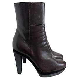 Sergio Rossi-SERGIO ROSSI  Boots T.eu 36 leather-Brown