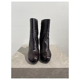 Sergio Rossi-Bottes SERGIO ROSSI T.UE 36 Cuir-Marron