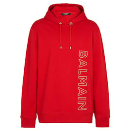 Balmain-BALMAIN Strickwaren und Sweatshirts T.Internationale L Baumwolle-Rot