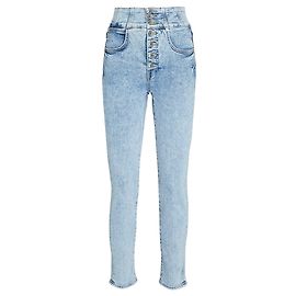 Veronica Beard „Vail Katherine“ Röhrenjeans mit Korsettbund und extra hoher Taille Blau