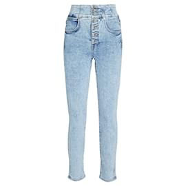 Autre Marque-Veronica Beard „Vail Katherine“ Röhrenjeans mit Korsettbund und extra hoher Taille-Blau