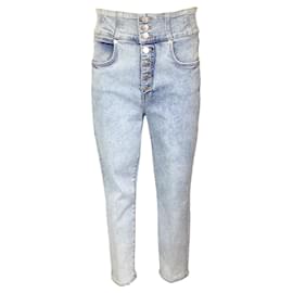 Autre Marque-Veronica Beard „Vail Katherine“ Röhrenjeans mit Korsettbund und extra hoher Taille-Blau