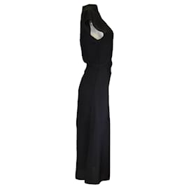 Autre Marque-Vestido longo de crepe Gauchere preto transparente com borda crua-Preto