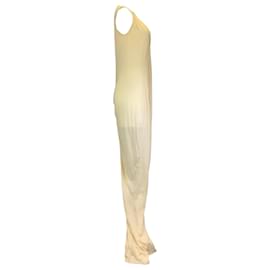 Autre Marque-Rick Owens - Robe longue en coton naturel sans manches à col en V-Écru