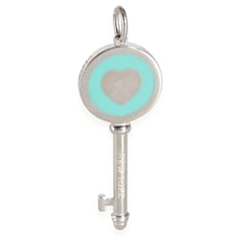 Tiffany & Co-TIFFANY & CO. Key Collection Blue Enamel Heart Pendant in  Sterling Silver-Other