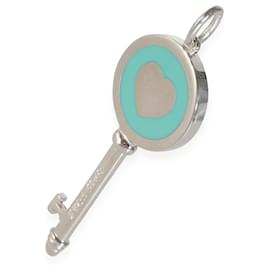 Tiffany & Co-TIFFANY & CO. Key Collection Blue Enamel Heart Pendant in  Sterling Silver-Other