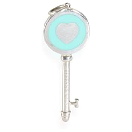 Tiffany & Co-TIFFANY & CO. Blauer Emaille-Anhänger aus Sterlingsilber der Circle Key Collection-Andere