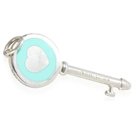 Tiffany & Co-TIFFANY & CO. Blauer Emaille-Anhänger aus Sterlingsilber der Circle Key Collection-Andere