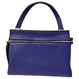 Céline-Bolsa Celine Edge modelo médio em couro azul-Azul,Hardware prateado