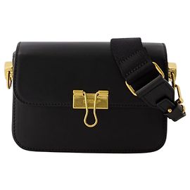 Bolsa Hobo Plain Binder - Off White - Couro - Preto Preto