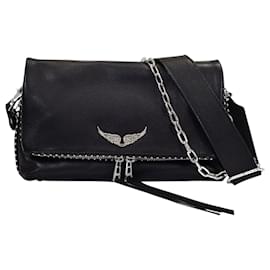 Zadig & Voltaire-Bolsa crossbody Rocky em couro granulado preto-Preto