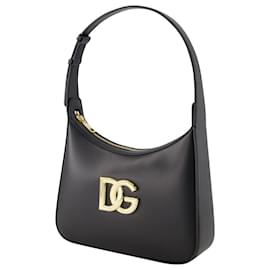 Dolce & Gabbana-Black Sicily Shoulder Bag - Dolce&Gabbana - Leather - Black-Black