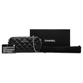 Chanel-Carteira Chanel CC Matelasse com corrente Carteira longa de couro em excelente estado-Outro
