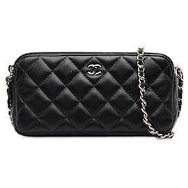 Chanel-Chanel CC Matelasse Geldbörse an Kette, langes Lederportemonnaie in ausgezeichnetem Zustand-Andere