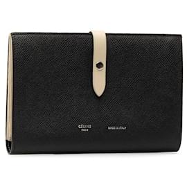 Céline-Celine Lederbrieftasche mit großem Riemen, kurze Brieftasche aus Leder 104813 in guter Kondition-Andere