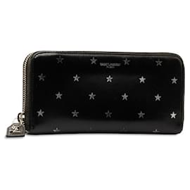 Yves Saint Laurent-Yves Saint Laurent Leather Star Zip Around Wallet  Leather Long Wallet in Good condition-Other
