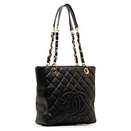 Chanel-Chanel CC Caviar Petite Shopping Tote Ledertasche in gutem Zustand-Andere