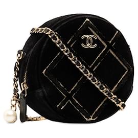 Chanel-Bolsa Chanel CC Wild Stitch Crossbody Bolsa de ombro em lona em bom estado-Outro