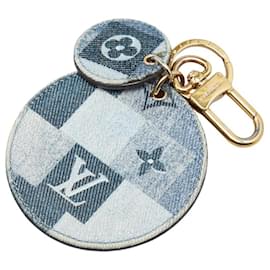 Louis Vuitton-Chaveiro de couro denim Louis Vuitton M69017 em muito bom estado-Azul