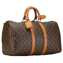 Louis Vuitton-Louis Vuitton Keepall 45 Canvas Handbag M41428 in good condition-Other