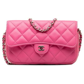 Chanel-Chanel CC gesteppte Klappenbrieftasche an Kettenleder, lange Brieftasche in ausgezeichnetem Zustand-Andere
