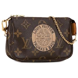 Louis Vuitton-Louis Vuitton Brown Monogram Trunks and Bags Mini Pochette Accessoires-Castaño