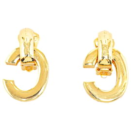 Céline-Celine Gold Logo C Clip on Earrings-Golden