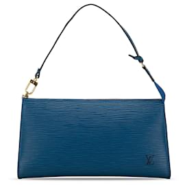 Louis Vuitton-Acessórios Louis Vuitton Blue Epi Pochette-Azul,Azul escuro