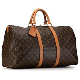 Louis Vuitton-Louis Vuitton Monograma marrón Keepall 50-Castaño