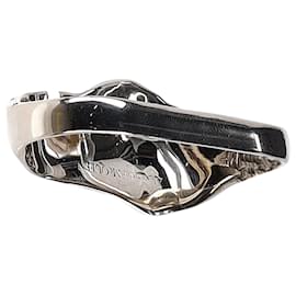 Alexander Mcqueen-Alexander McQueen Asymmetric Cut-Out Detailed Ring in Silver Metal-Silvery,Metallic