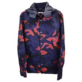 Valentino Garavani Chaqueta de Camuflaje con Capucha Valentino Hombre de Algodón Azul Marino Azul Azul marino