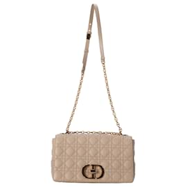 Dior-Dior Large Caro Bag in Beige Leather-Brown,Beige