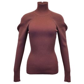 Victoria Beckham gestrickter Rollkragenpullover aus brauner Wolle Braun