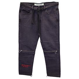 Off White Jean Off-White avec fermeture éclair en coton noir Noir