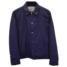 Carolina Herrera Buttoned Reversible Jacket in Blue Cotton Blue