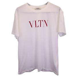Camiseta Valentino Garavani com estampa de logotipo em algodão branco Branco