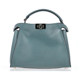 Fendi Peekaboo Handbag in Blue Leather Blue