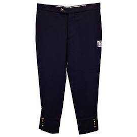 Calça Moncler com botões dourados em lã azul marinho Azul