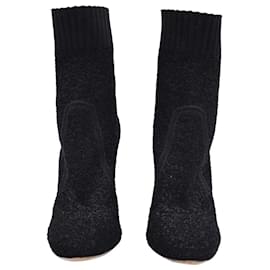 Gianvito Rossi-Gianvito Rossi Knit Ankle Boots in Black Wool-Black